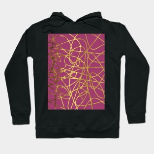 Gold Scribbles On Purple Hoodie